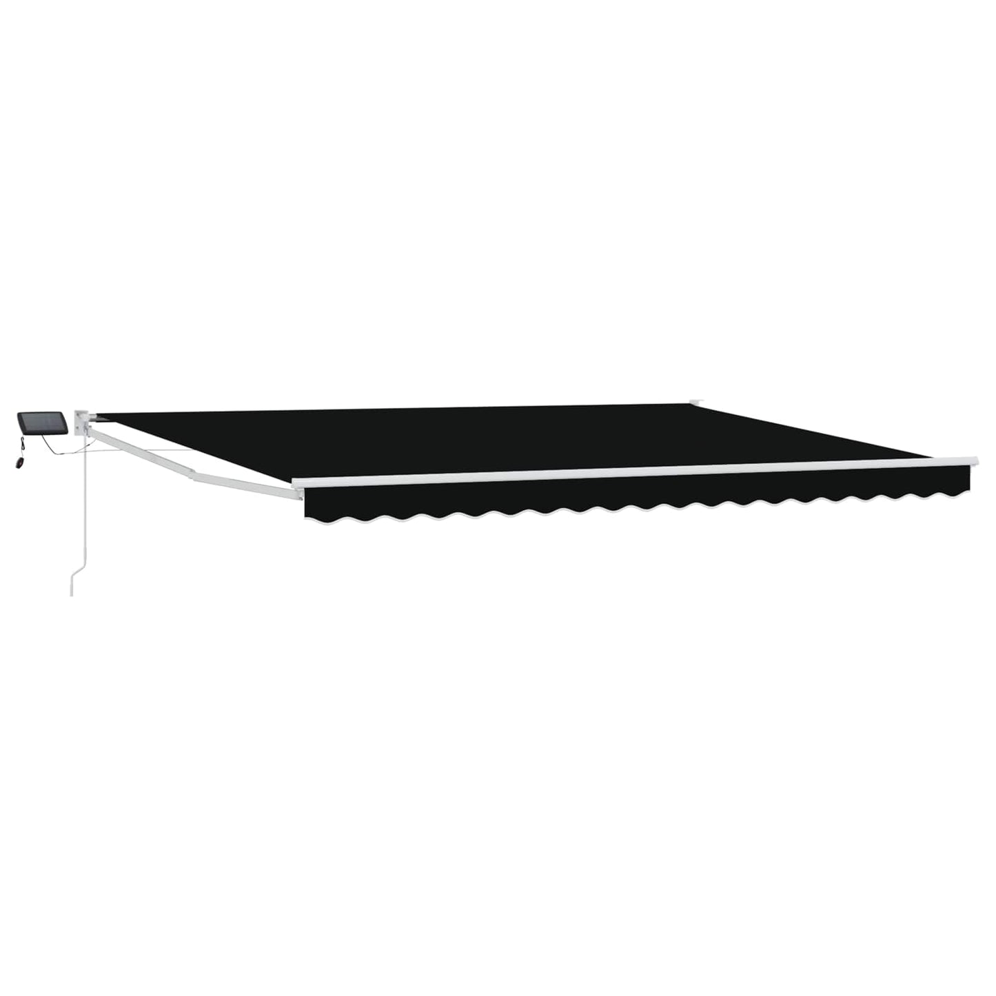 Handbediende luifel met LED's Zwart 4 × 3 m