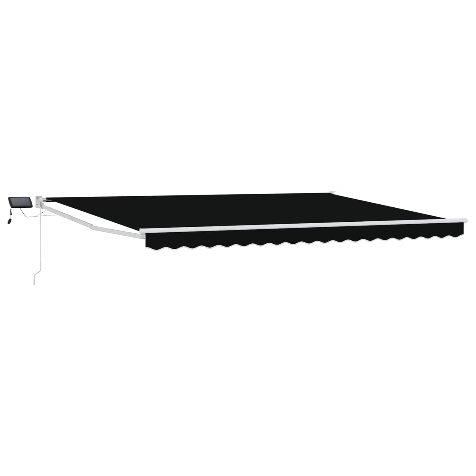 Handbediende luifel met LED's Zwart 4 × 3 m