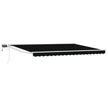 Handbediende luifel met LED's Zwart 4 × 3 m