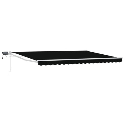 Handbediende luifel met LED's Zwart 4 × 3 m