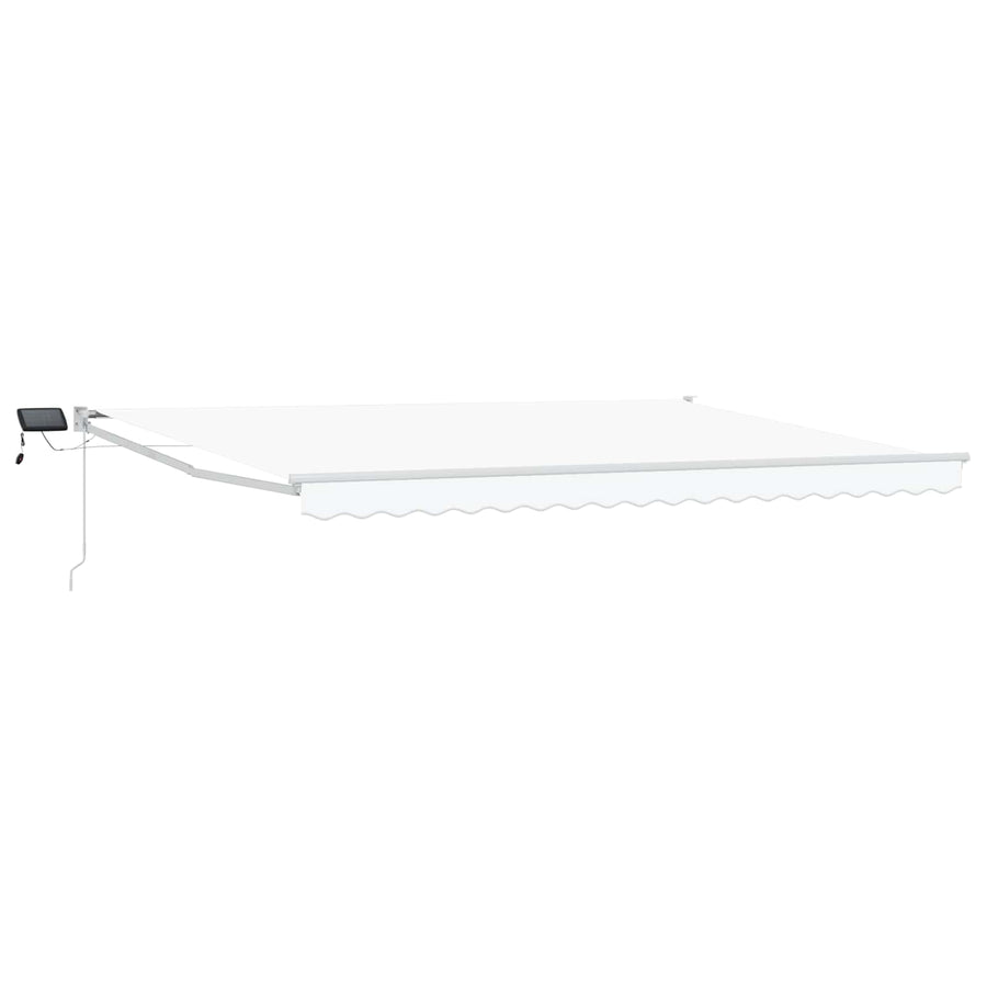 Handbediende luifel met LED's Wit 4 × 3 m