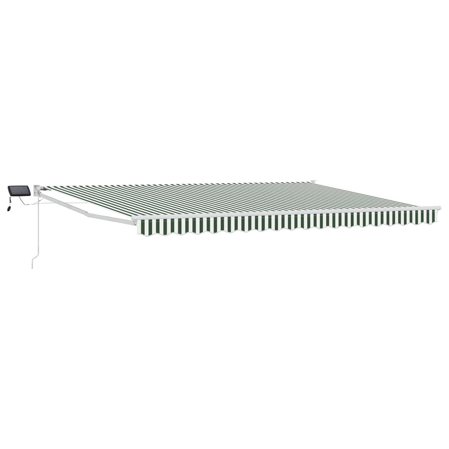 Handbediende luifel met LED's Groen en Wit 4 × 3 m