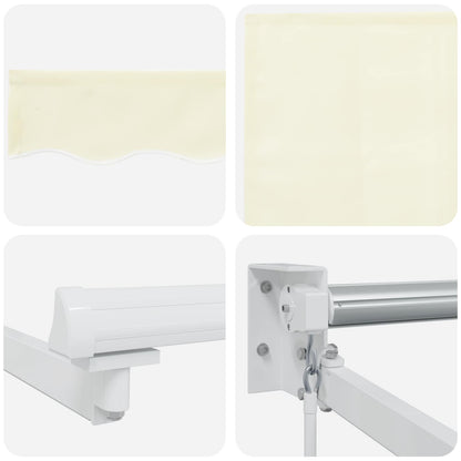 Handbediende luifel met LED's Crème 4,5 × 3 m