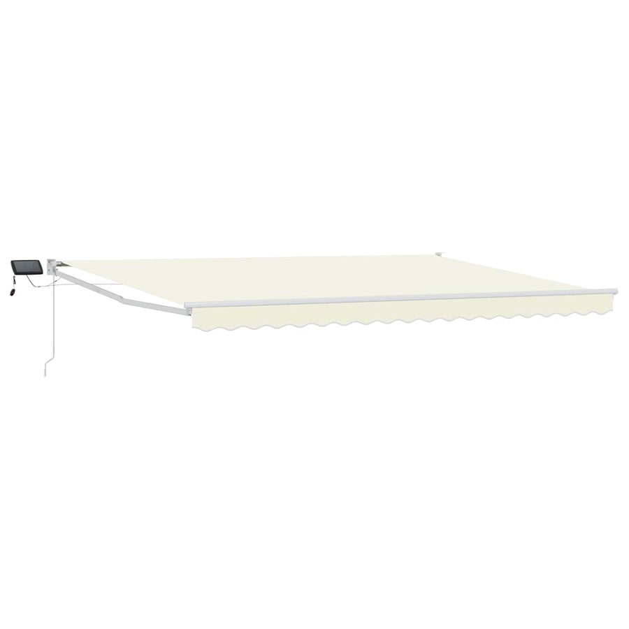 Handbediende luifel met LED's Crème 4,5 × 3 m