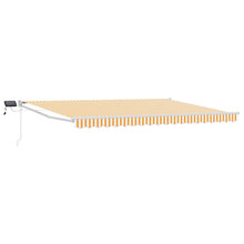 Handbediende luifel met LED's Oranje en Wit 4,5 × 3 m