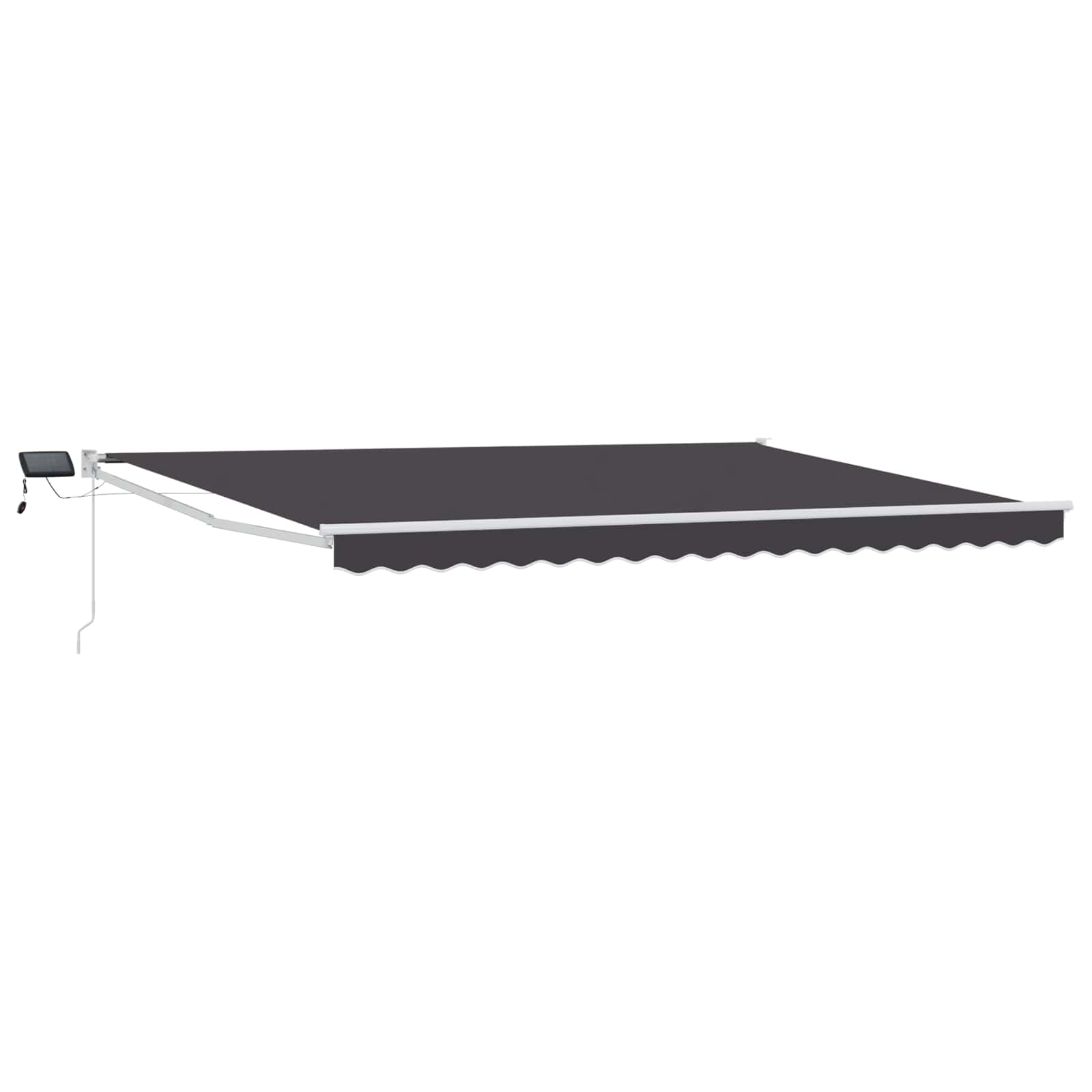 Handbediende luifel met LED's Antraciet 4,5 × 3 m
