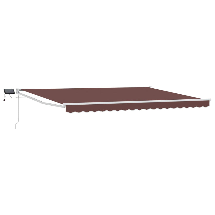 Handbediende luifel met LED's Bruin 4,5 × 3 m