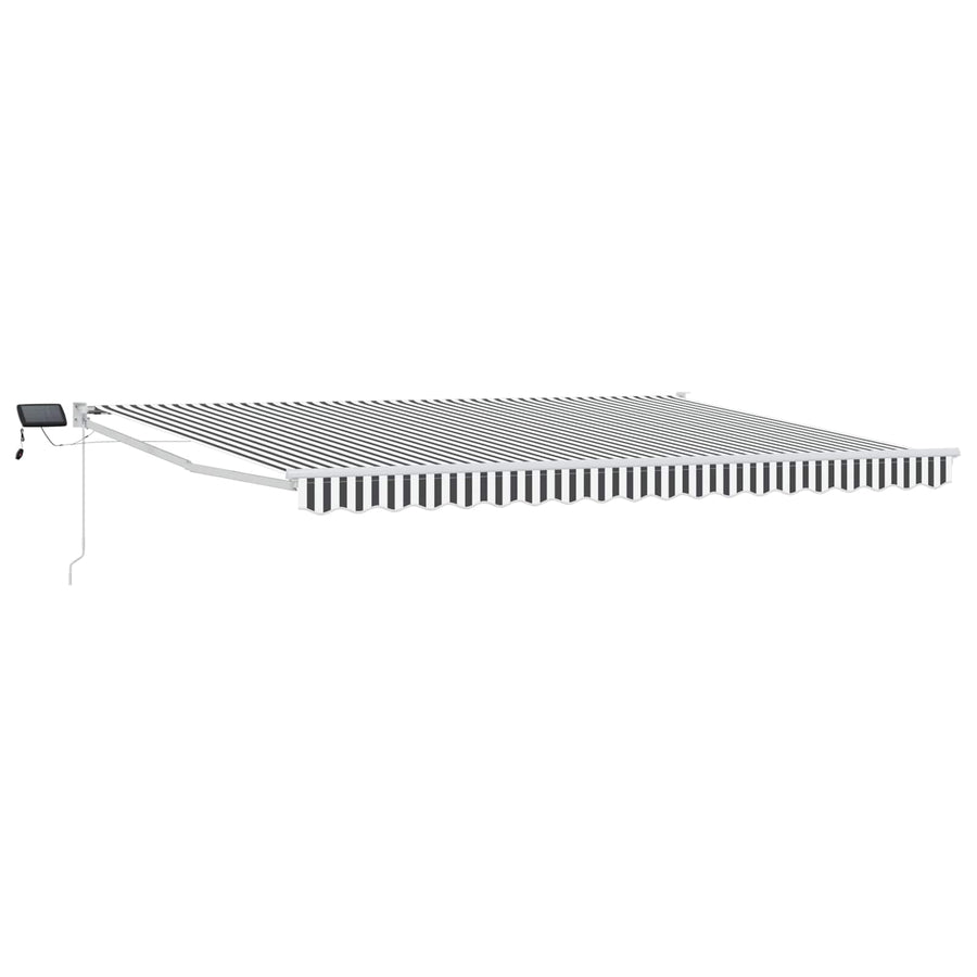 Handbediende luifel met LED's Antraciet en Wit 4,5 × 3 m