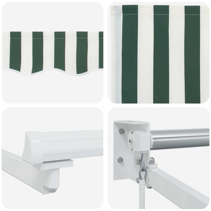 Handbediende luifel met LED's Groen en Wit 4,5 × 3 m