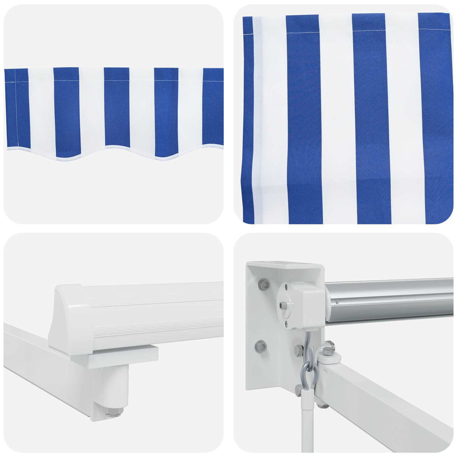 Handbediende luifel met LED's Blauw en Wit 5 x 3 m