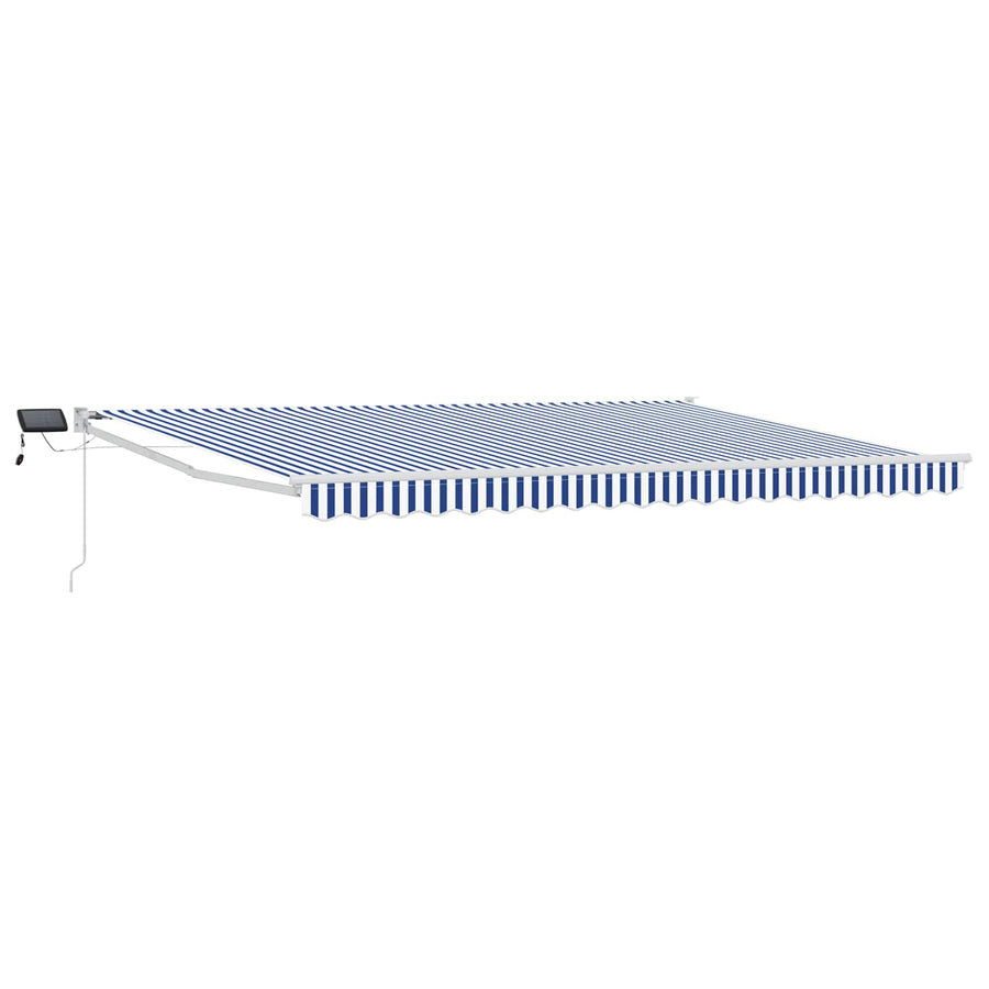 Handbediende luifel met LED's Blauw en Wit 5 x 3 m