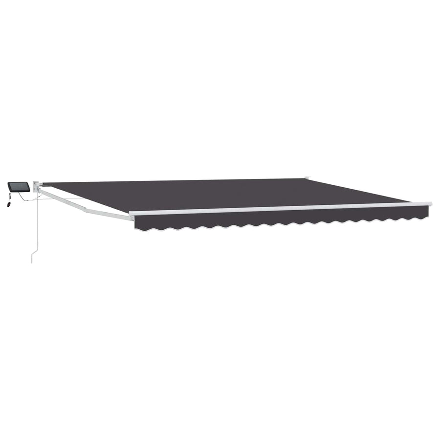 Handbediende luifel met LED's Antraciet 5 x 3 m