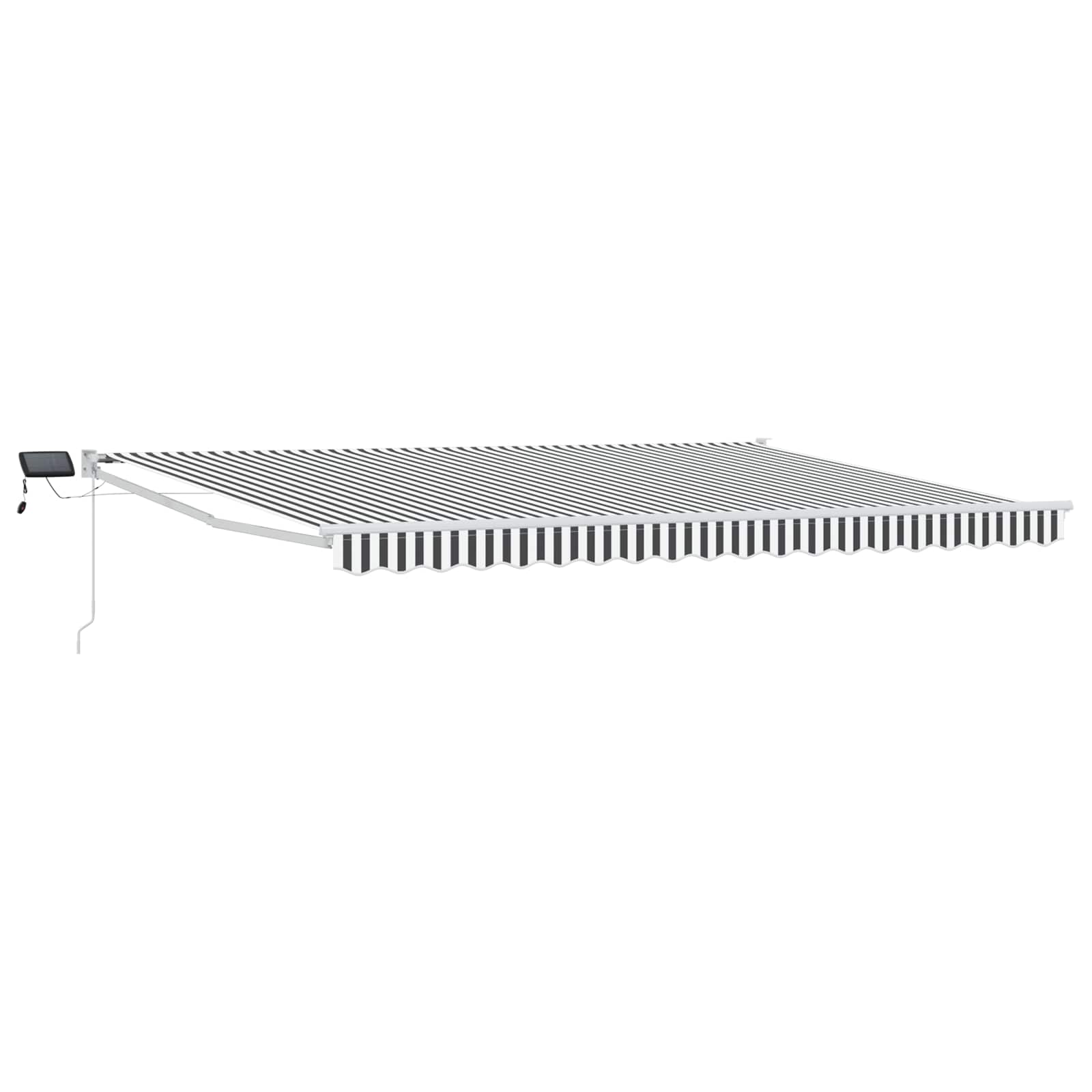 Handbediende luifel met LED's Antraciet en Wit 5 x 3 m