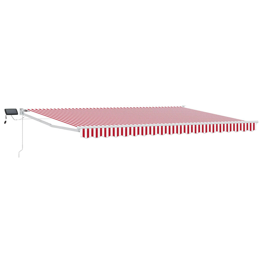 Handbediende luifel met LED's Rood en Wit 5 x 3 m