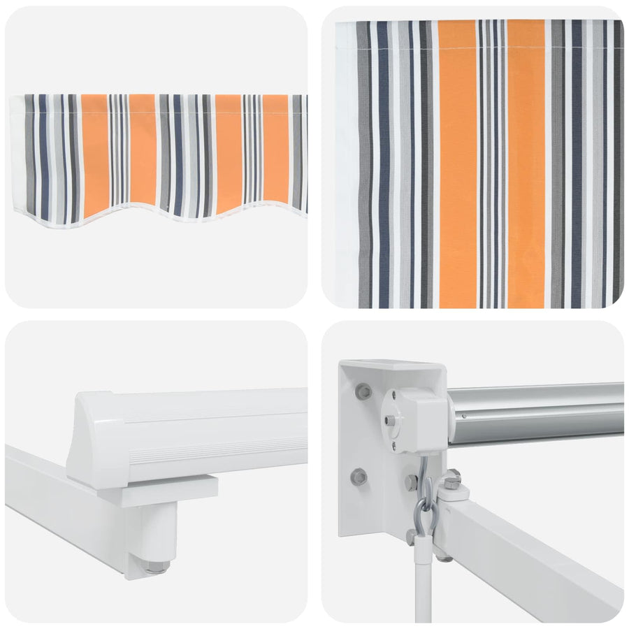 Handbediende luifel met LED's Blauw en Oranje 5 x 3 m