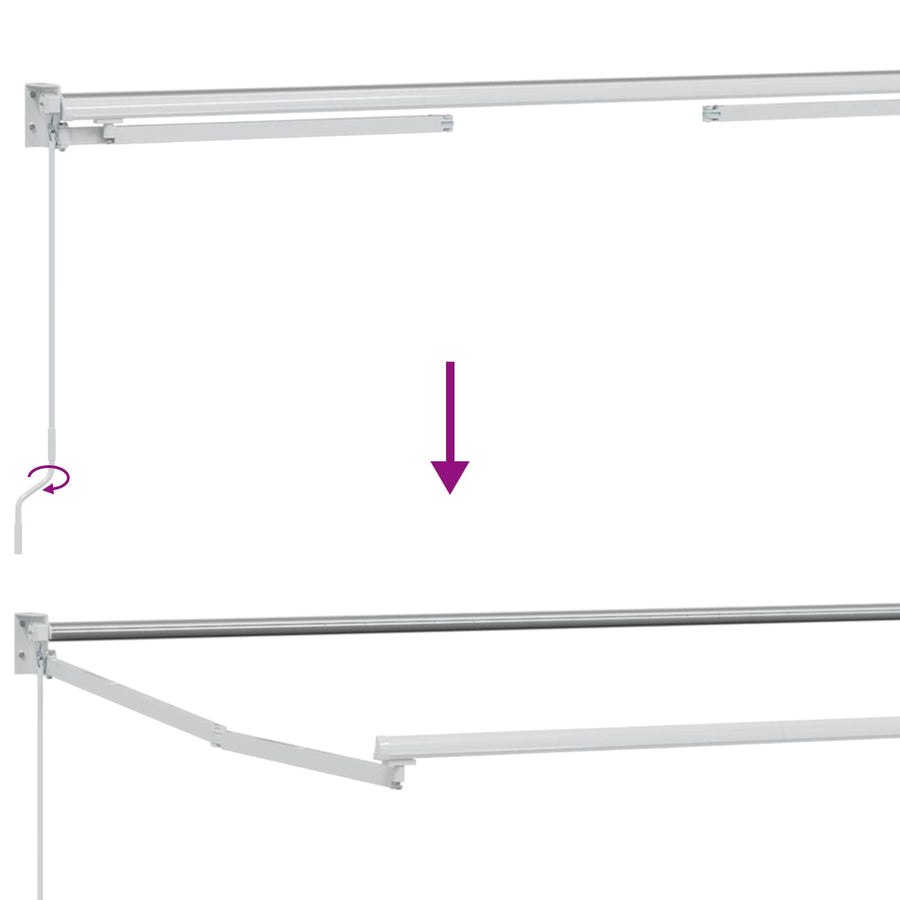 Handbediende luifel met LED's Blauw en Oranje 5 x 3 m