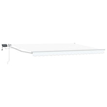 Handbediende luifel met LED's Wit 5 x 3 m
