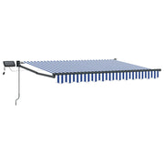 Luifel 2,5 x 2 m blauw wit met LED