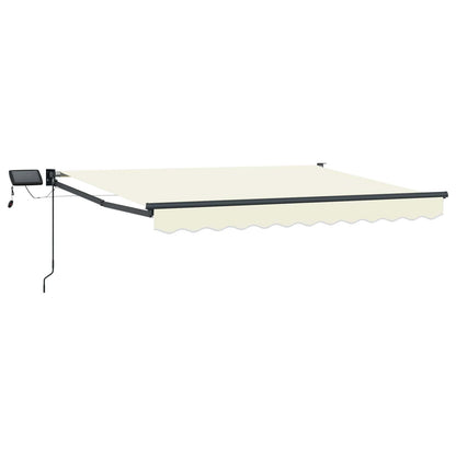 Handbediende luifel met LED's Crème 2,5 x 2 m