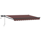 Manual Awning with LEDs Brown 2.5 x 2 m