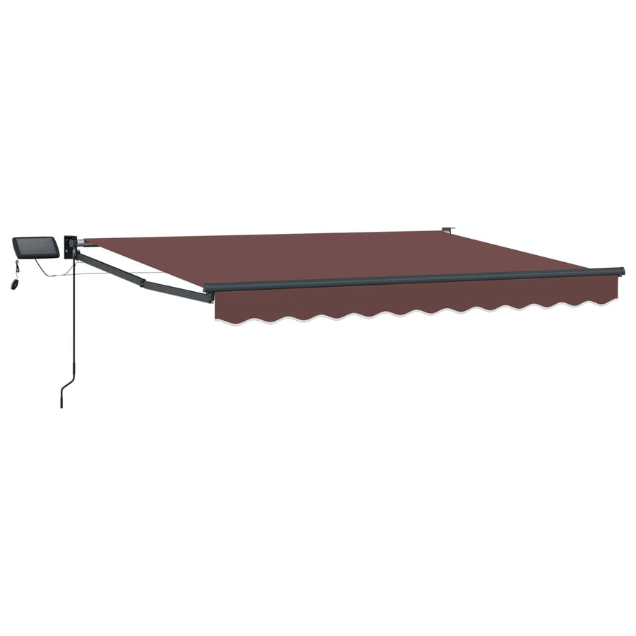 Handbediende luifel met LED's Bruin 2,5 x 2 m