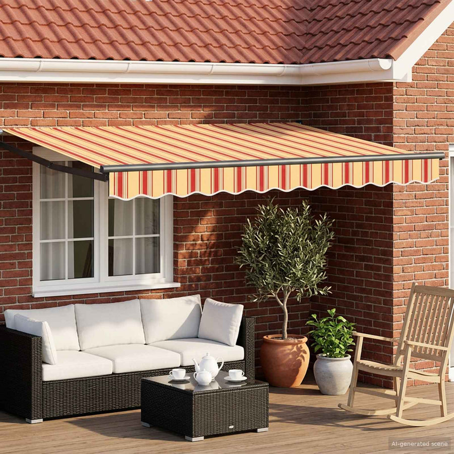 Handbediende luifel met LED's Multikleur 2,5 x 2 m