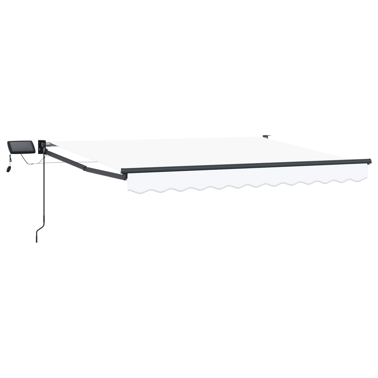 Handbediende luifel met LED's Wit 2,5 x 2 m
