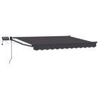 Manual awning with LEDs Anthracite 3 x 2 m