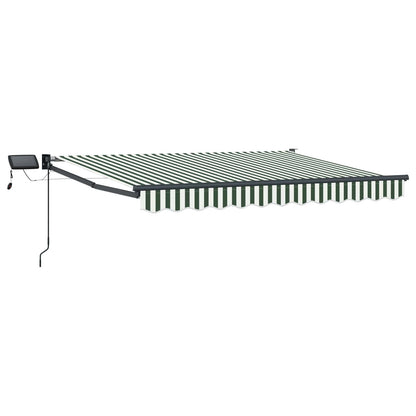 Handbediende luifel met LED's Groen en Wit 3 x 2 m