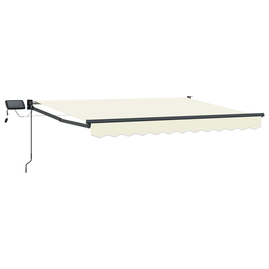 Handbediende luifel met LED's Crème 3,5 x 2 m