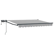 Luifel 3,5 x 2 m antraciet wit met LED