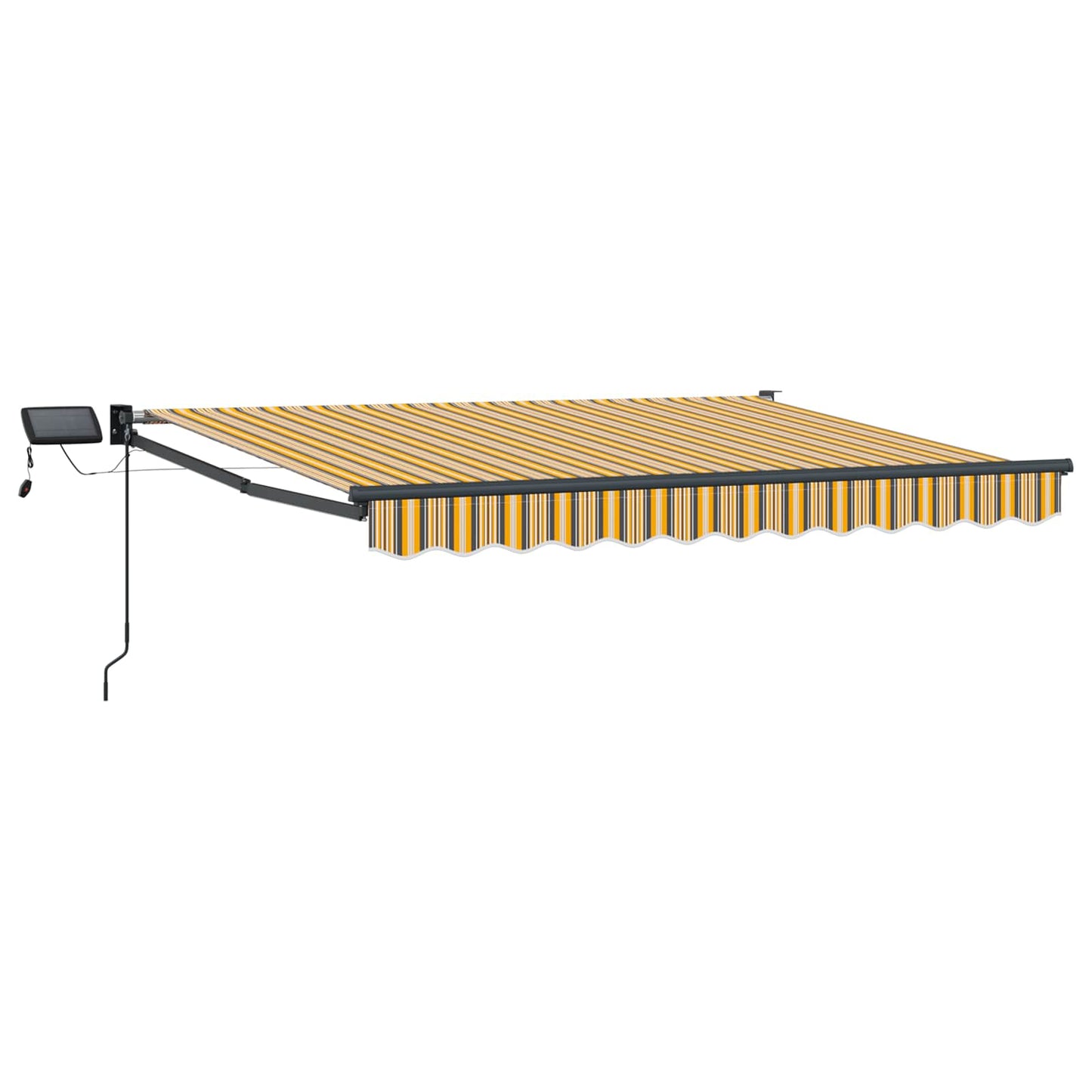 Handbediende luifel met LED's Geel, Grijs, Anthraciet 3,5 x 2 m