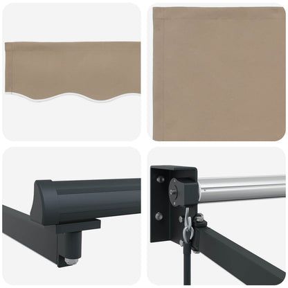 Handbediende luifel met LED's Beige 3,5 x 2 m