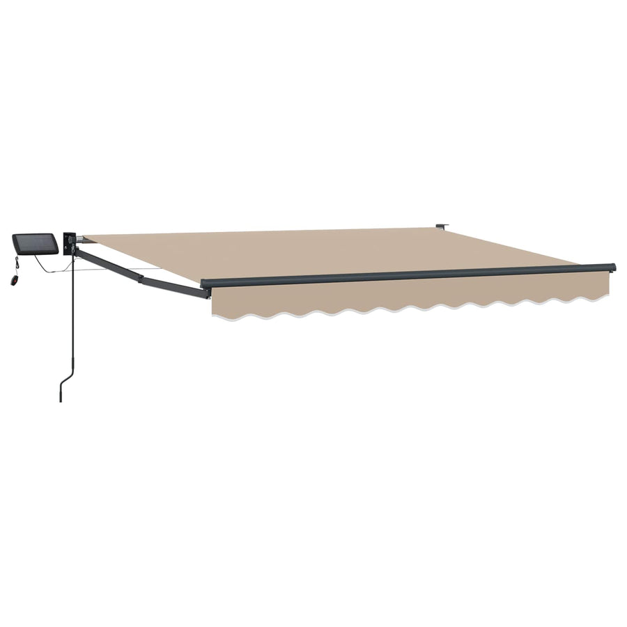 Handbediende luifel met LED's Beige 3,5 x 2 m