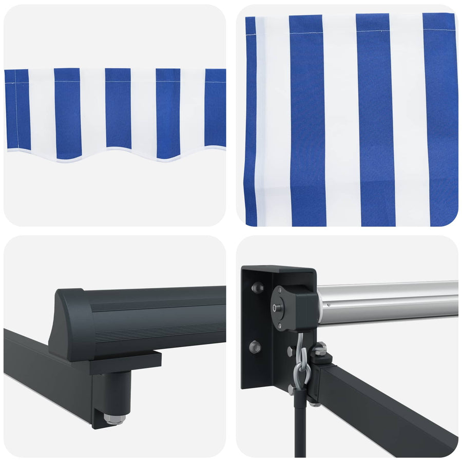 Handbediende luifel met LED's Blauw en Wit 3 x 2,5 m