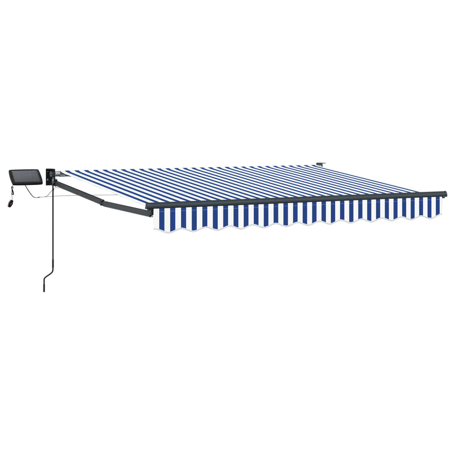 Handbediende luifel met LED's Blauw en Wit 3,5 x 2,5 m