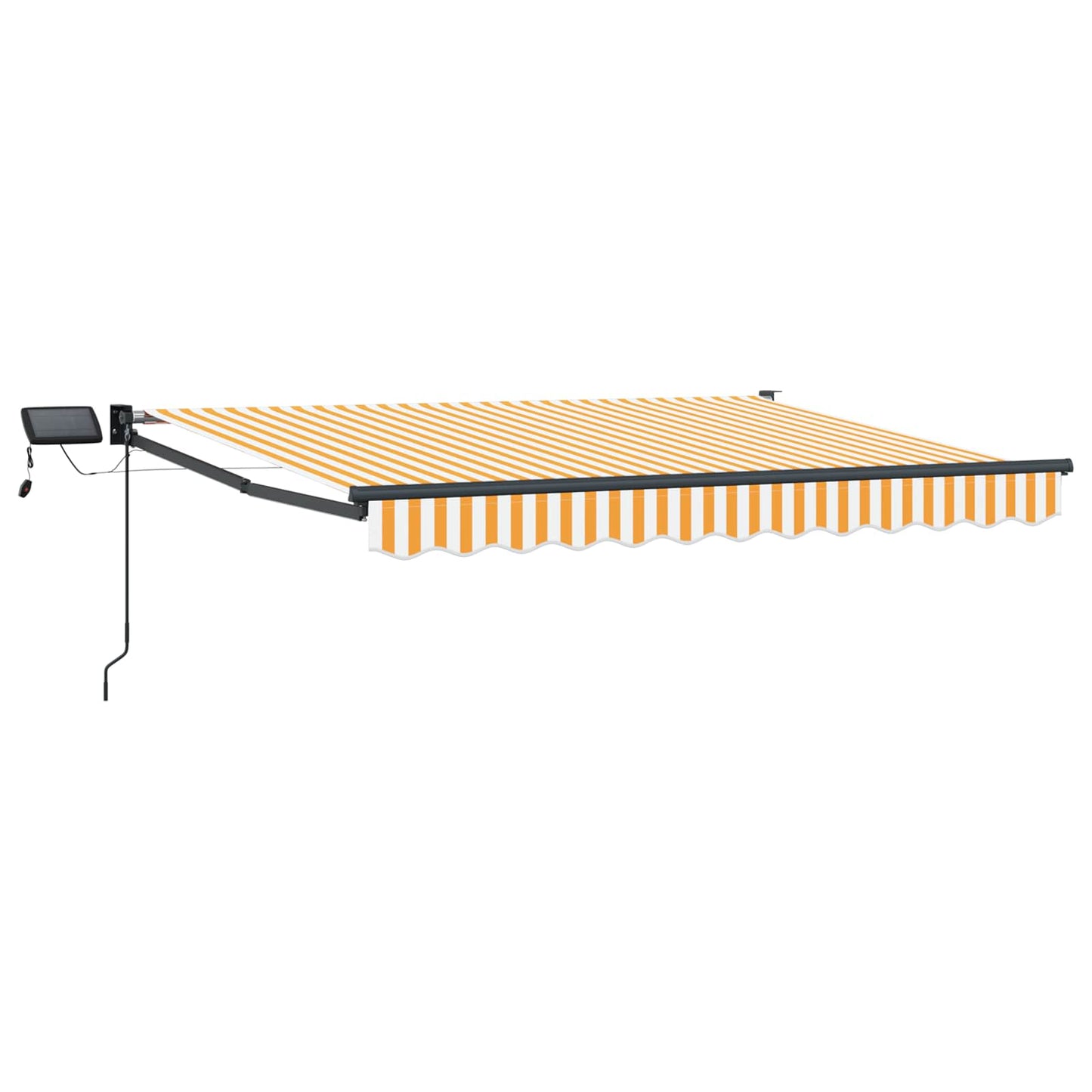Handbediende luifel met LED's Oranje en Wit 3,5 x 2,5 m