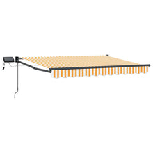Handbediende luifel met LED's Oranje en Wit 3,5 x 2,5 m