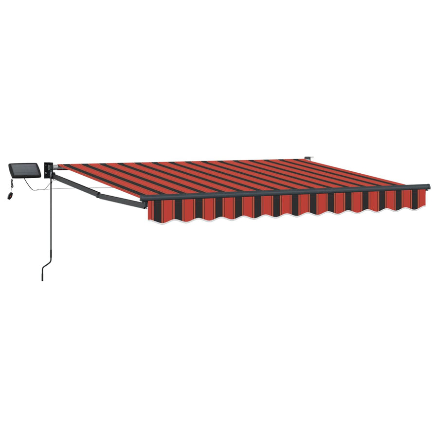 Handbediende luifel met LED's Oranje en Bruin 3,5 x 2,5 m