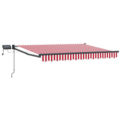 Handbediende luifel met LED's Rood en Wit 3,5 x 2,5 m