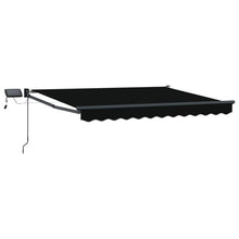 Handbediende luifel met LED's Zwart 3,5 x 2,5 m