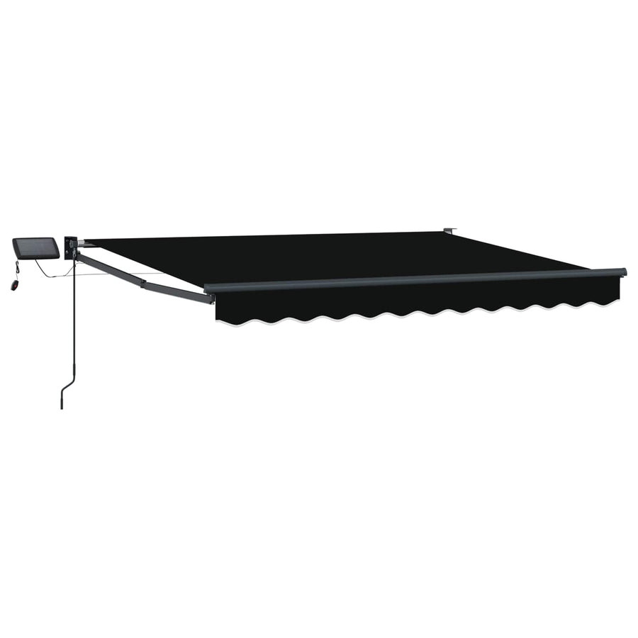 Handbediende luifel met LED's Zwart 3,5 x 2,5 m