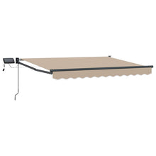Handbediende luifel met LED's Beige 3,5 x 2,5 m