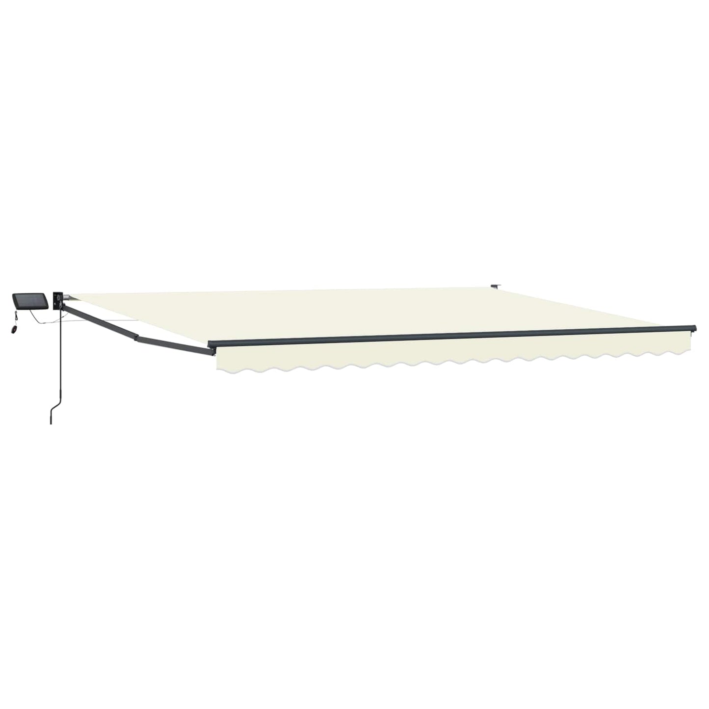 Handbediende luifel met LED's Crème 4 × 3 m