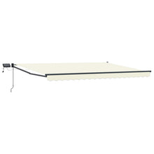 Handbediende luifel met LED's Crème 4 × 3 m