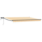 Manual Awning with LEDs Yellow and White 4 × 3 m