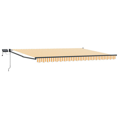 Handbediende luifel met LED's Geel en Wit 4 × 3 m
