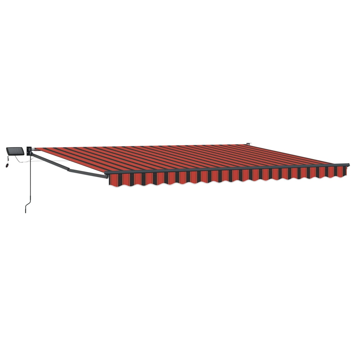 Handbediende luifel met LED's Oranje en Bruin 4 × 3 m