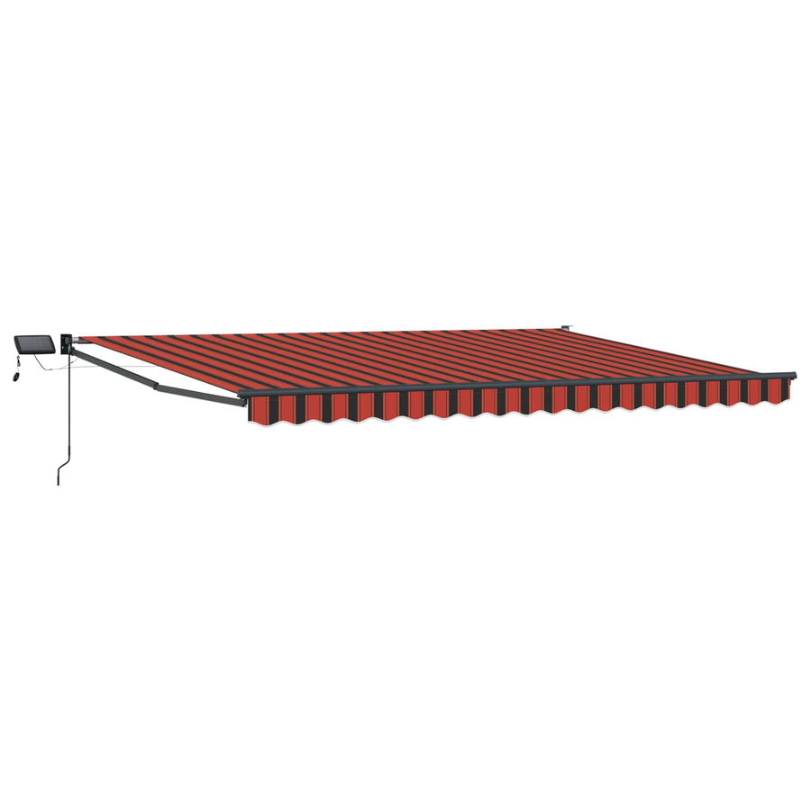 Handbediende luifel met LED's Oranje en Bruin 4 × 3 m