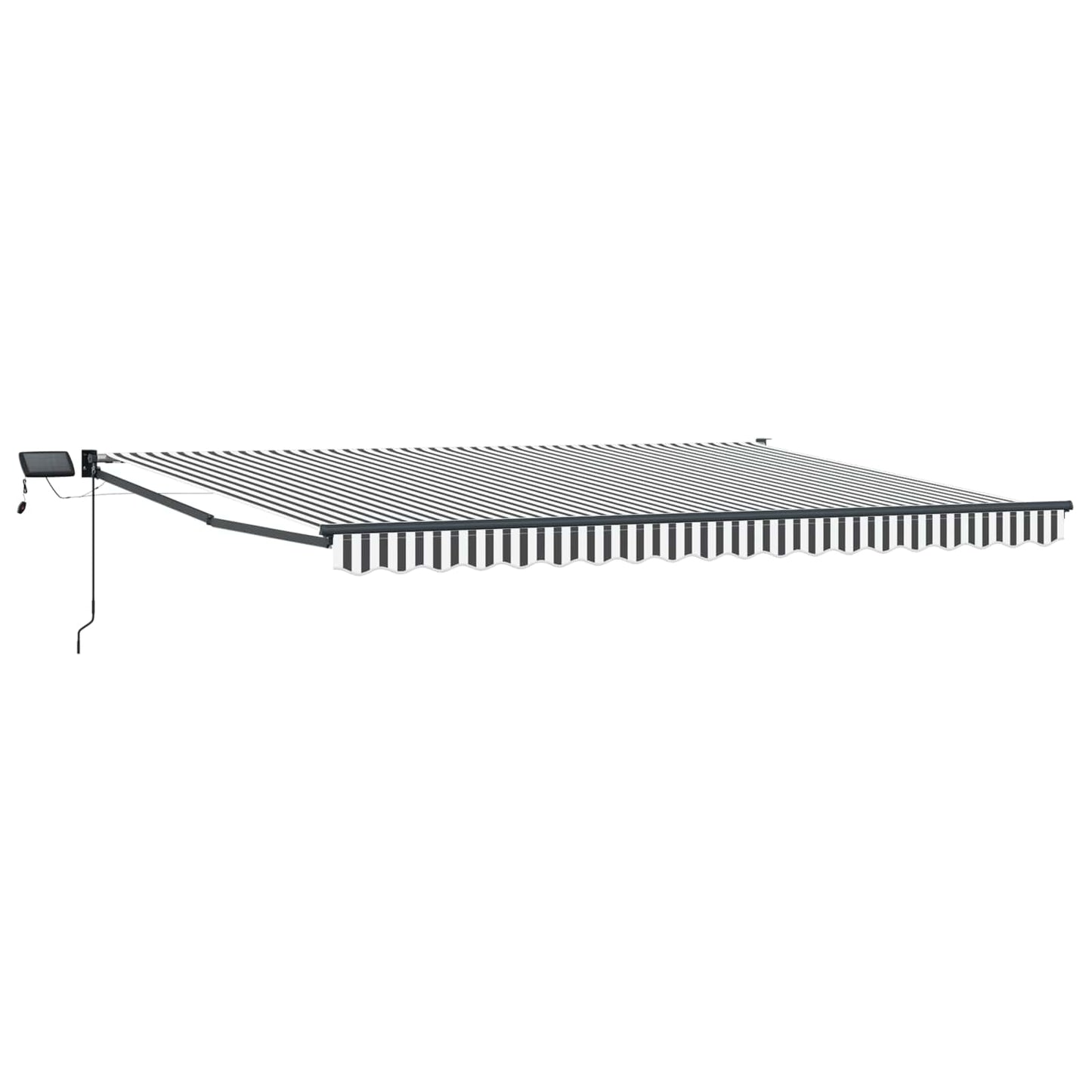 Handbediende luifel met LED's Antraciet en Wit 4 × 3 m